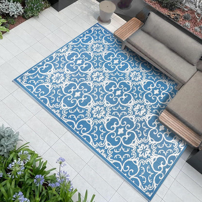 Wetterfester Wendbarer Outdoor Teppich Kunststoff 120x180cm