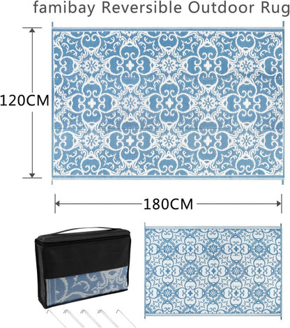 Terrassenteppich Outdoor Kunststoff 120x180cm Wendbar