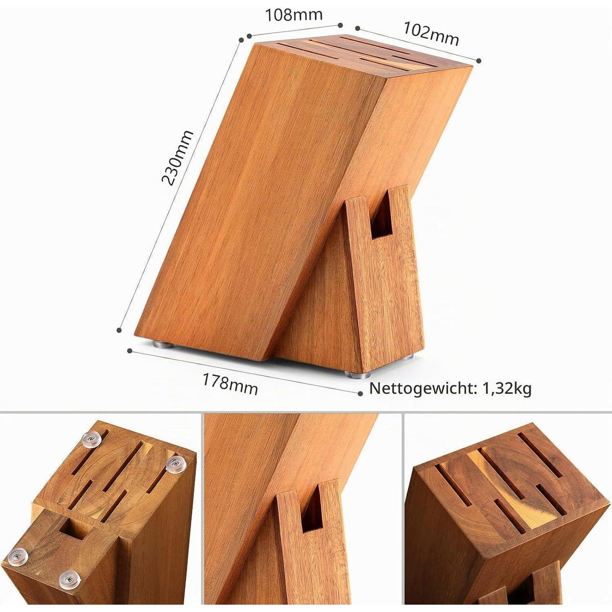 7-teiliges Küchenmesser-Set Edelstahl | Profi Kochmesser Block Set