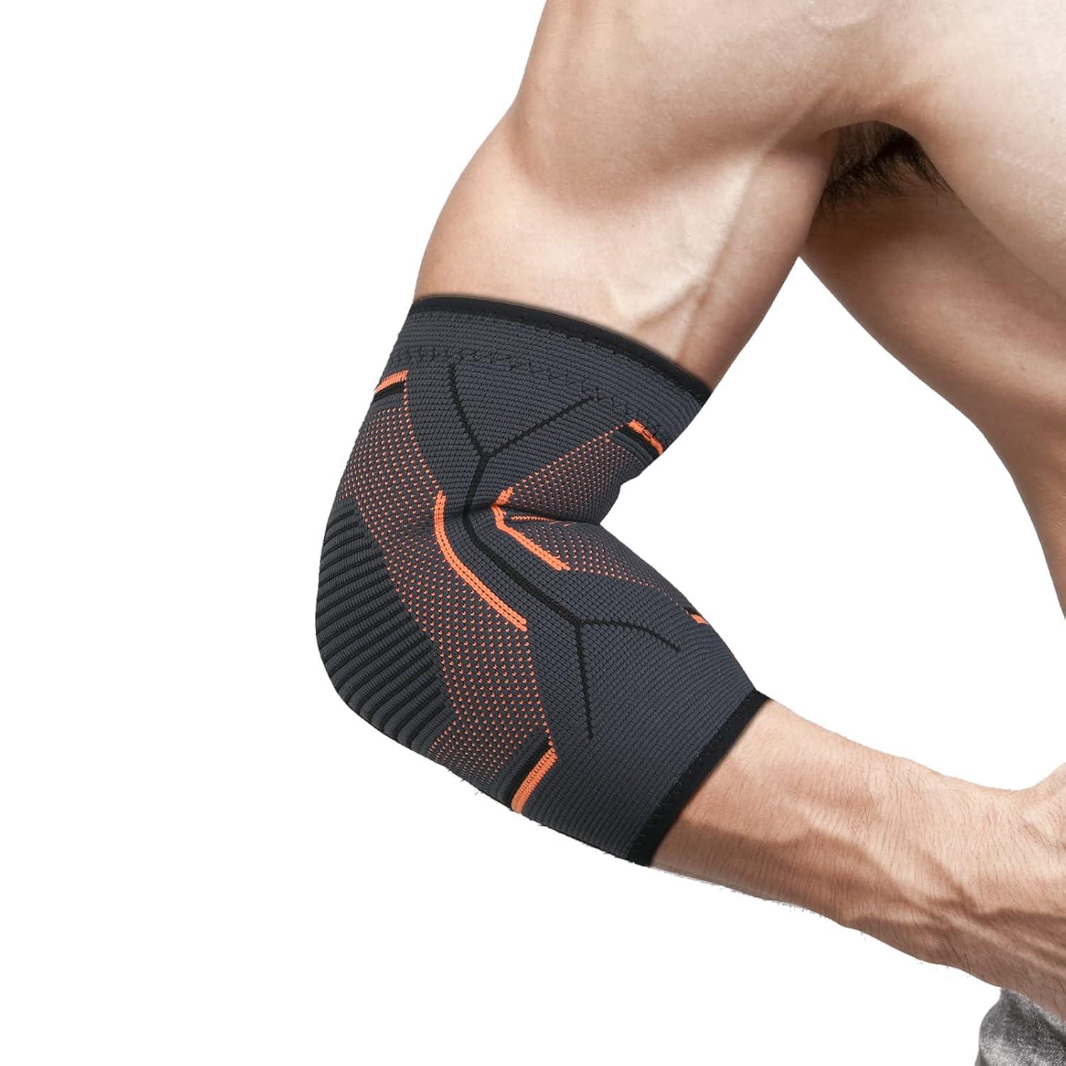 ACWOO Ellenbogenbandage Atmungsaktiv Kompression Ellbogenstütze Orange L