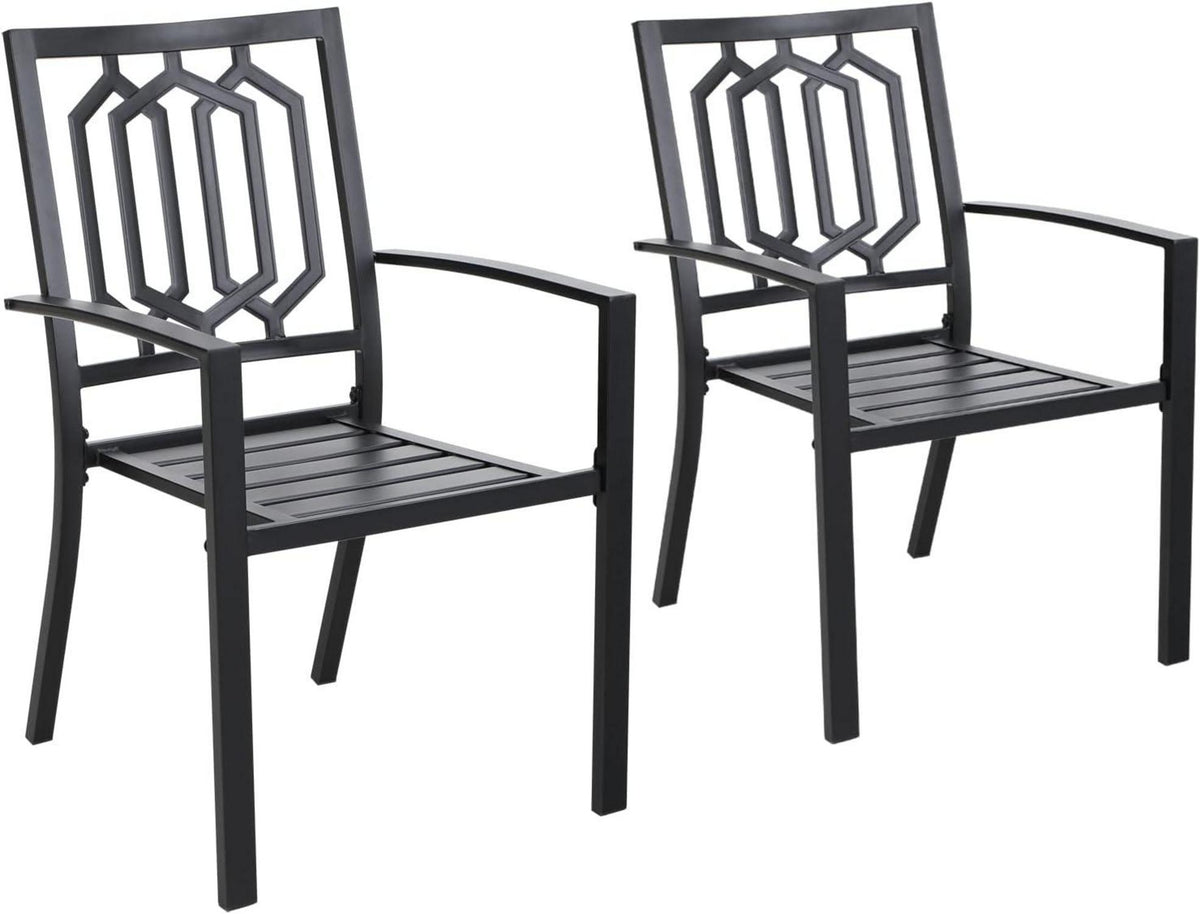 Gartenmöbel Set 4 Personen Metall Gartentisch mit Stühlen Outdoor
