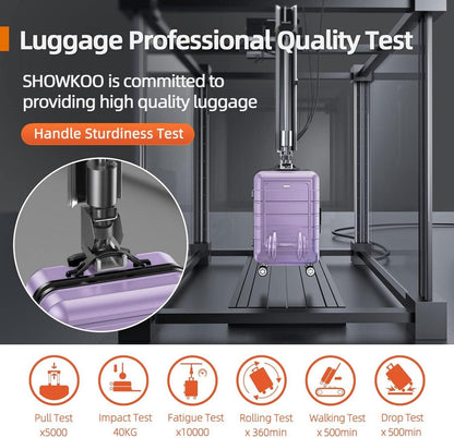 SHOWKOO Kofferset 3tlg Hartschale TSA-Schloss 360°-Rollen (M-L-XL Lavendel