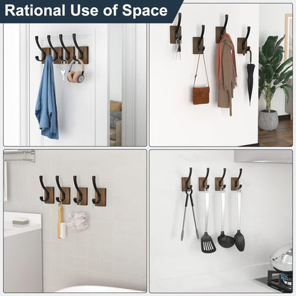 Susswiff 4er Set Holz Wandhaken Garderobe Schlafzimmer Badezimmer
