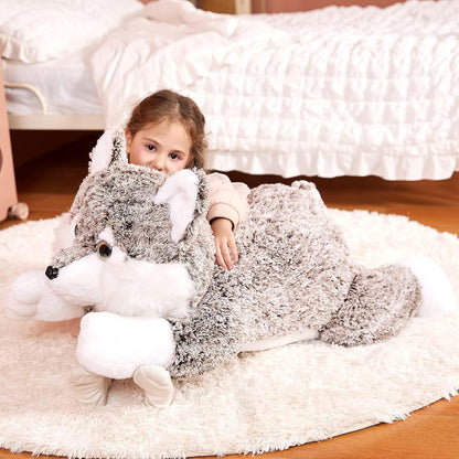Riesiger Wolf Kuscheltier 78cm - Plüschtier Geschenk für Kinder