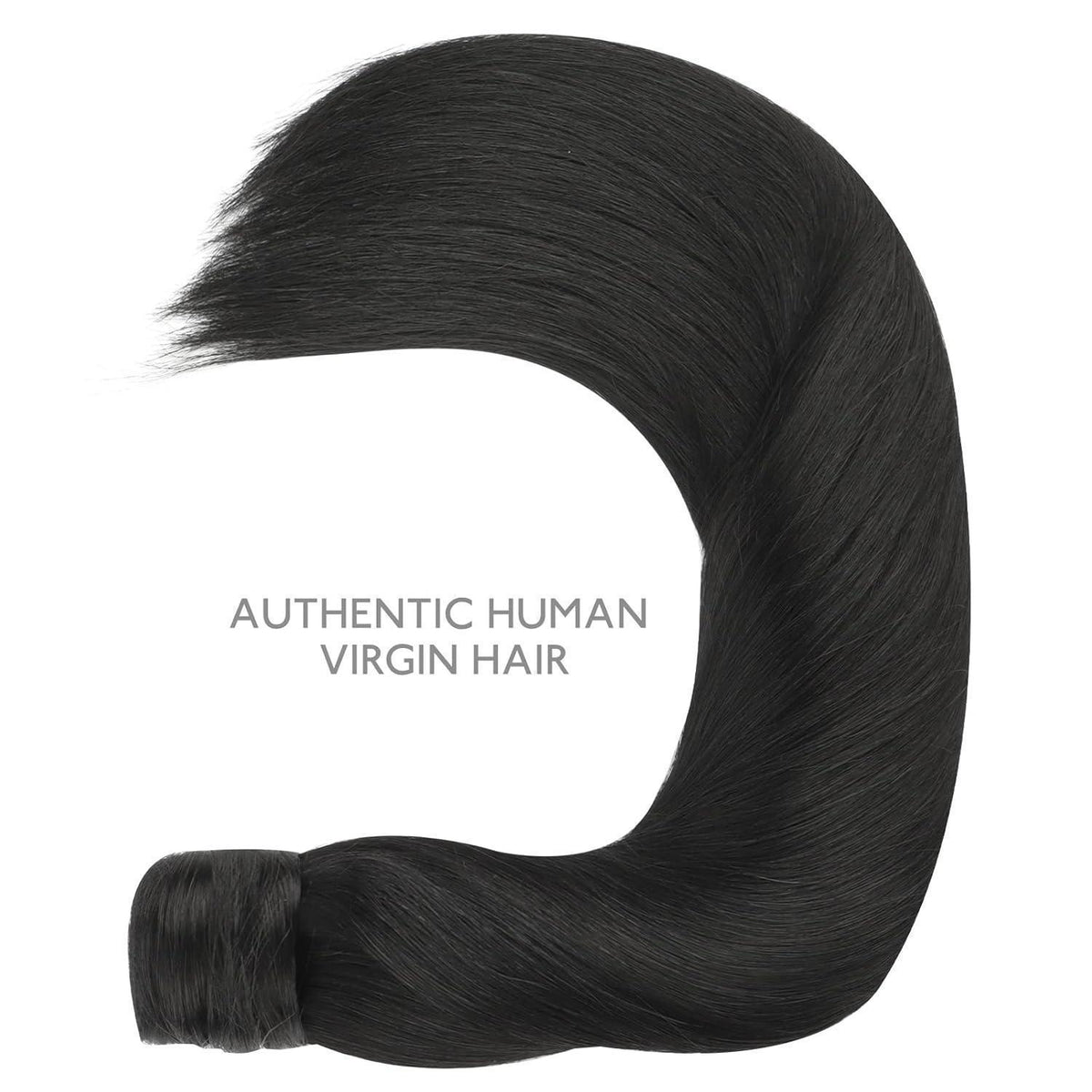 Echthaar Pferdeschwanz Extension 40cm Tief Schwarz Clip-in Haarteil