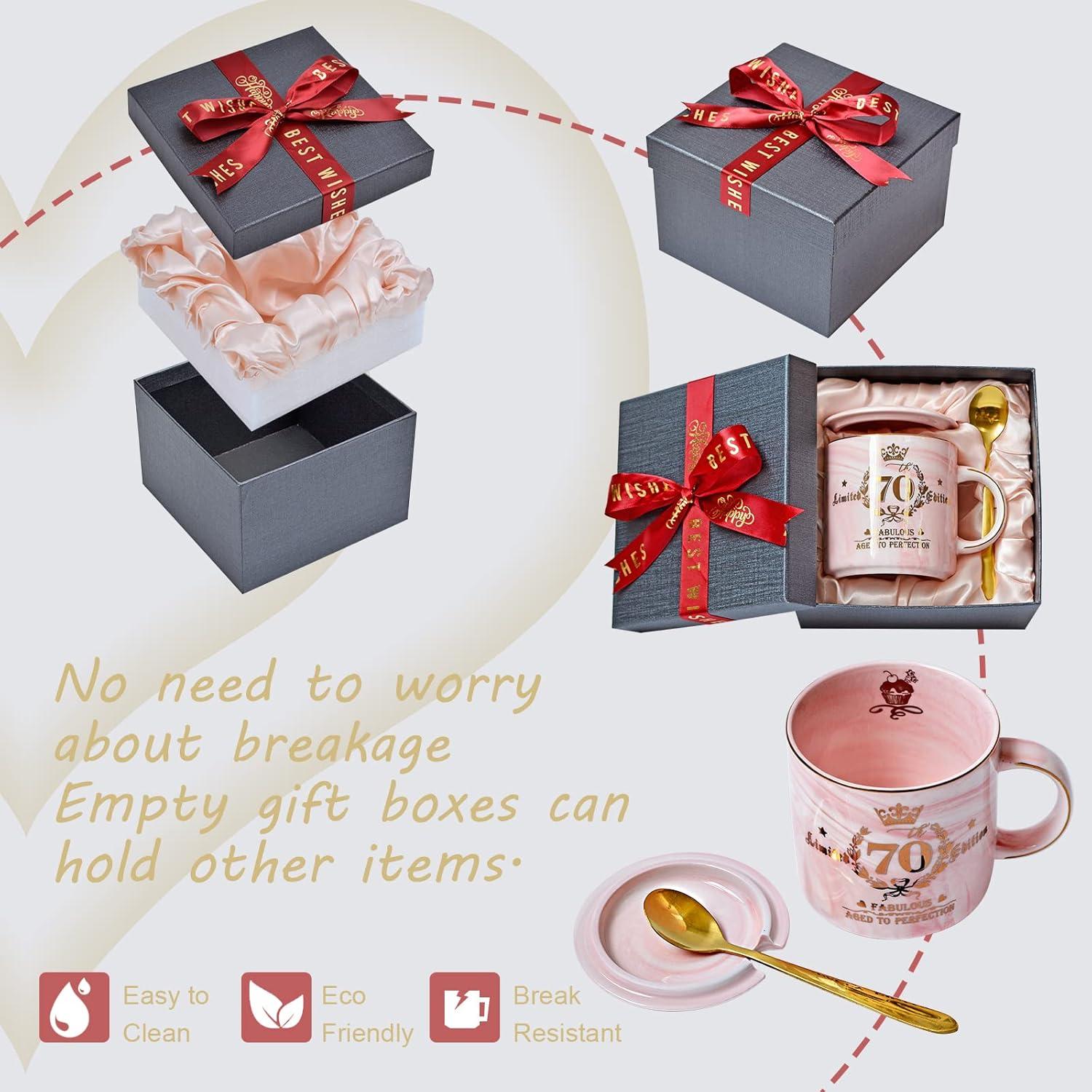 70. Geburtstag Geschenk Frau Limited Edition Marmor Keramikbecher Gold