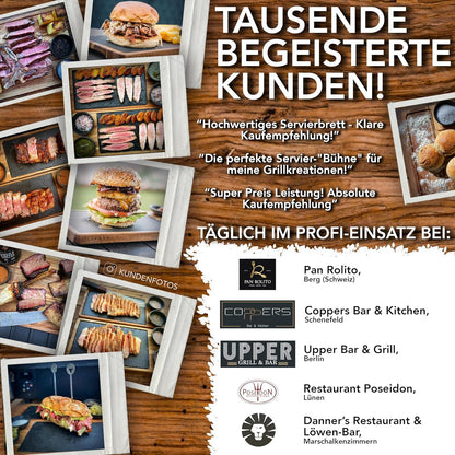 Servierbrett Set Akazienholz Schieferplatte Saucen Schüsseln