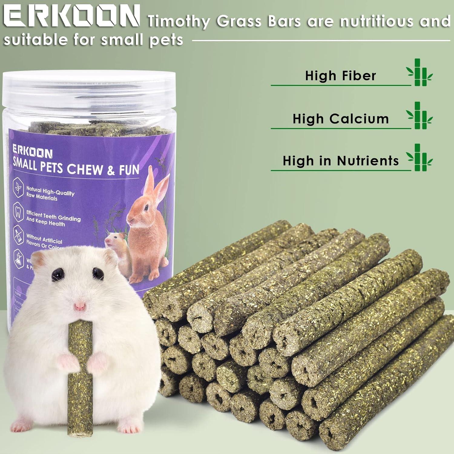 38 Stück Timothy Heu Sticks für Kleintiere, Kauspielzeug & Leckerli