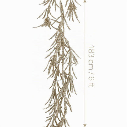 3er-Set Christbaumgirlande mit Glitzer – 183cm