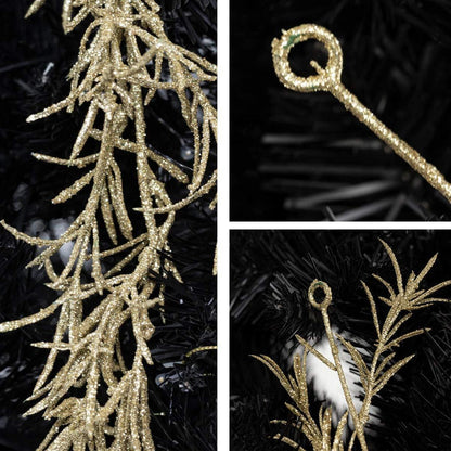 3er-Set Christbaumgirlande mit Glitzer – 183cm
