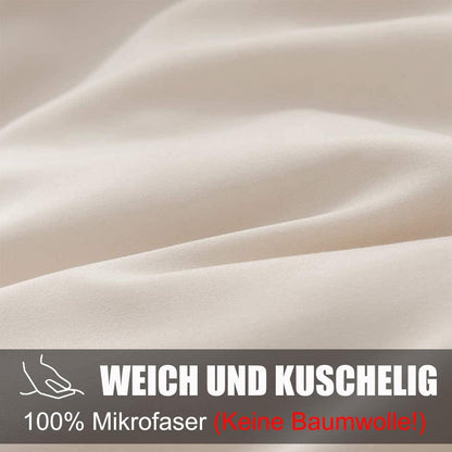 Soifox Bettwäsche Beige 135x200 4tlg. Mikrofaser