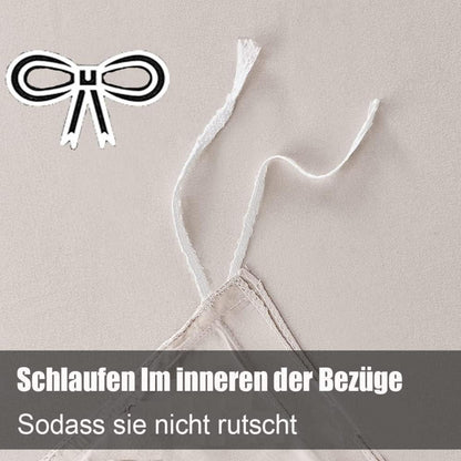 Bettwäsche-Set Beige 135x200 4tlg. Mikrofaser Reißverschluss 2