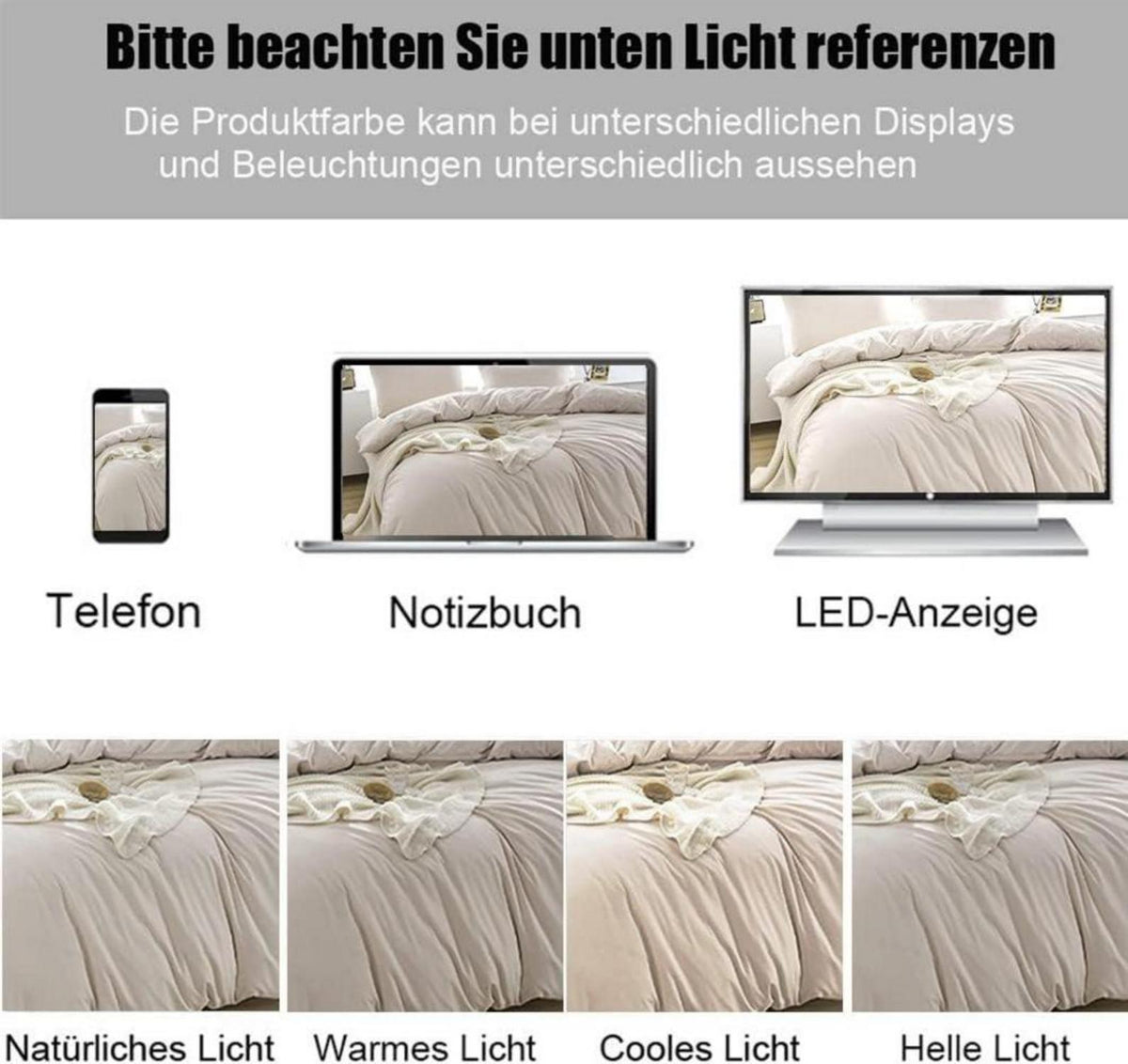 Soifox Bettwäsche Beige 135x200 4tlg. Mikrofaser Reißverschluss