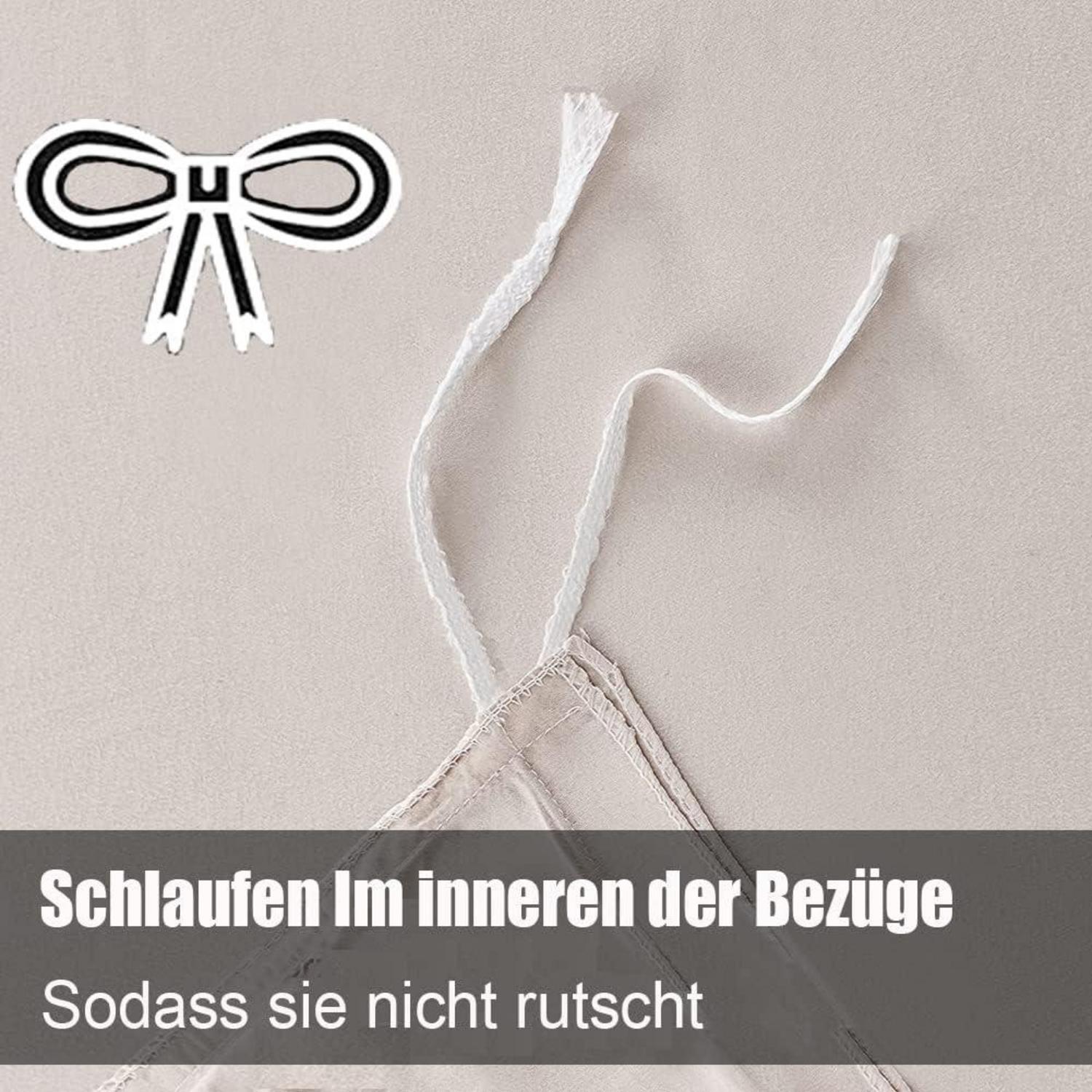Bettwäsche Beige 135x200 6tlg. Mikrofaser Weich Bügelfrei