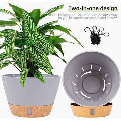 Hängende Pflanzgefäße 2er-Set, 25.4 cm, Hellgrau