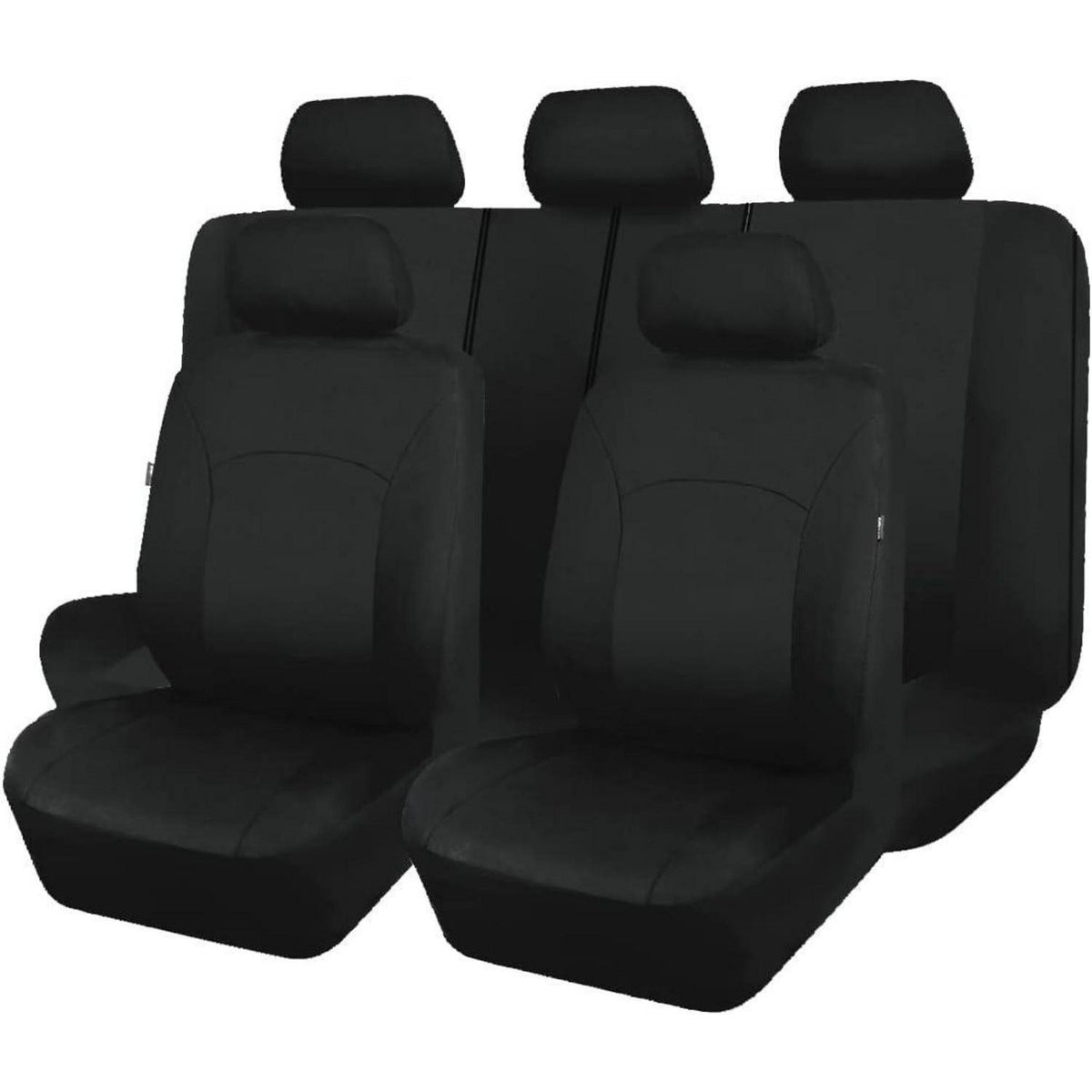 Autositzbezüge Komplettset Universal Niedriger Rücken Polyester Schwarz