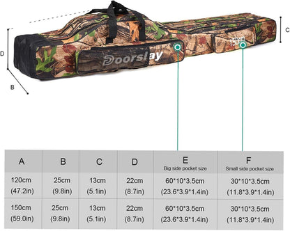 Angeltasche 3-lagig Tragbar Rutentasche Faltbar Rod Case Angelruten 150cm(Tree