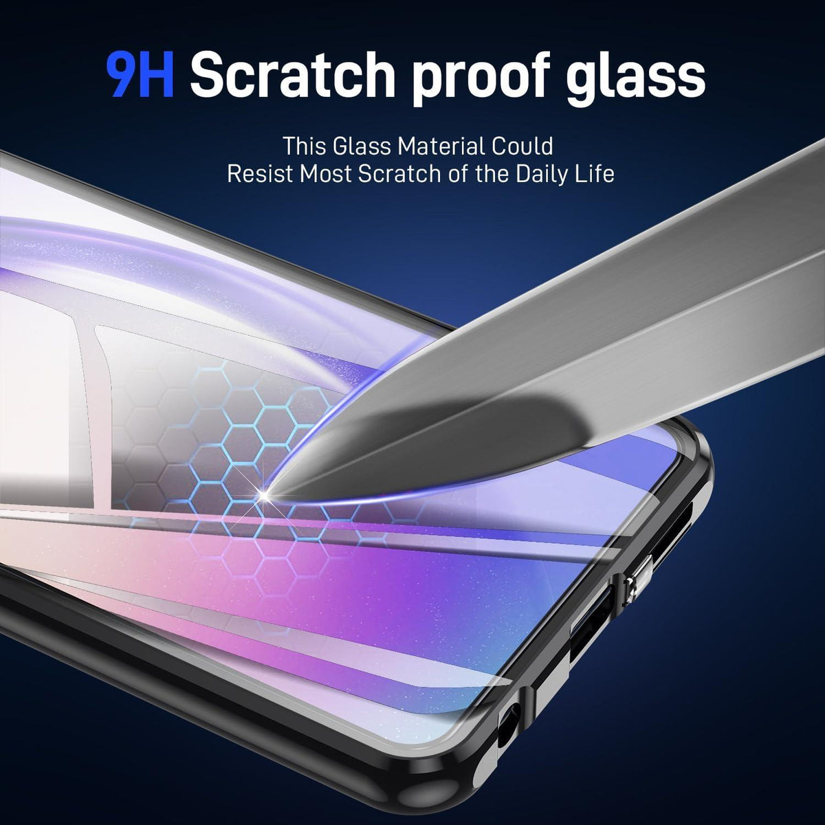 Samsung Galaxy A53 5G Hülle Magnet Adsorption Gehärtetes Glas Schwarz