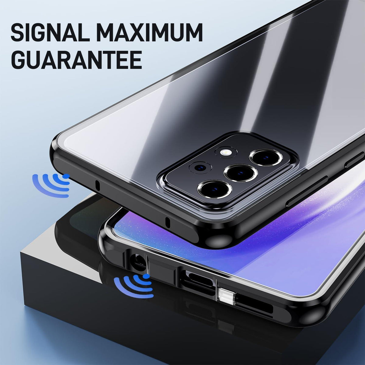 Hülle Samsung Galaxy A53 5G Magnetisch Glas Schutz Case Schwarz