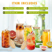 ZgoEC 16oz Cocktail Gläser Set mit Deckel und Strohhalm 6er