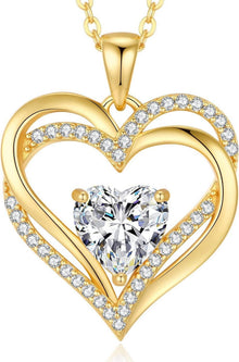 Geburtsstein Halskette Herz-Anhänger 925 Sterling Silber Valentinstag