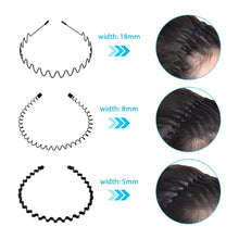 3er Set Schwarz Metall Stirnband Haarreifen Damen & Herren