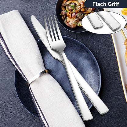 24-tlg. Steakbesteck-Set Edelstahl für 12 Personen Silber Steakmesser