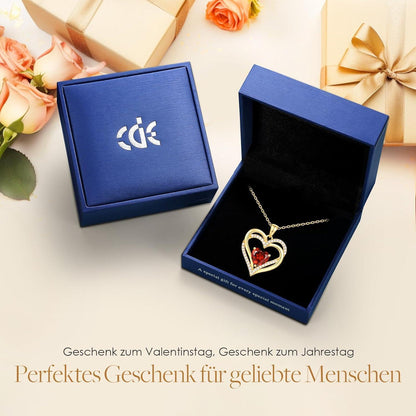 Damen Halskette Herz mit Geburtsstein 925 Sterling Silber