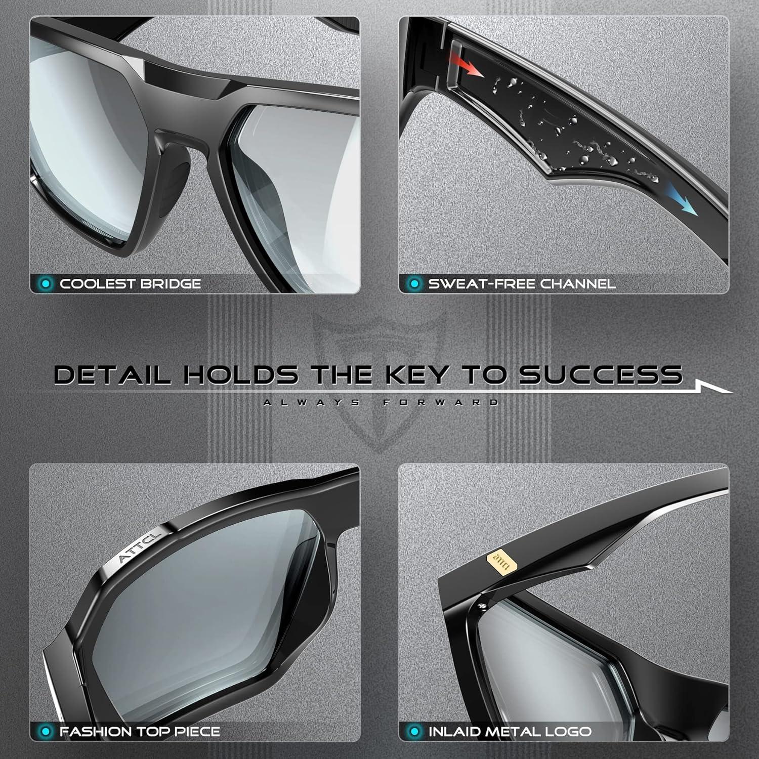 Polarisierte Sonnenbrille Herren Sportbrille UV-Schutz TR90 Rahmen Hexagonal