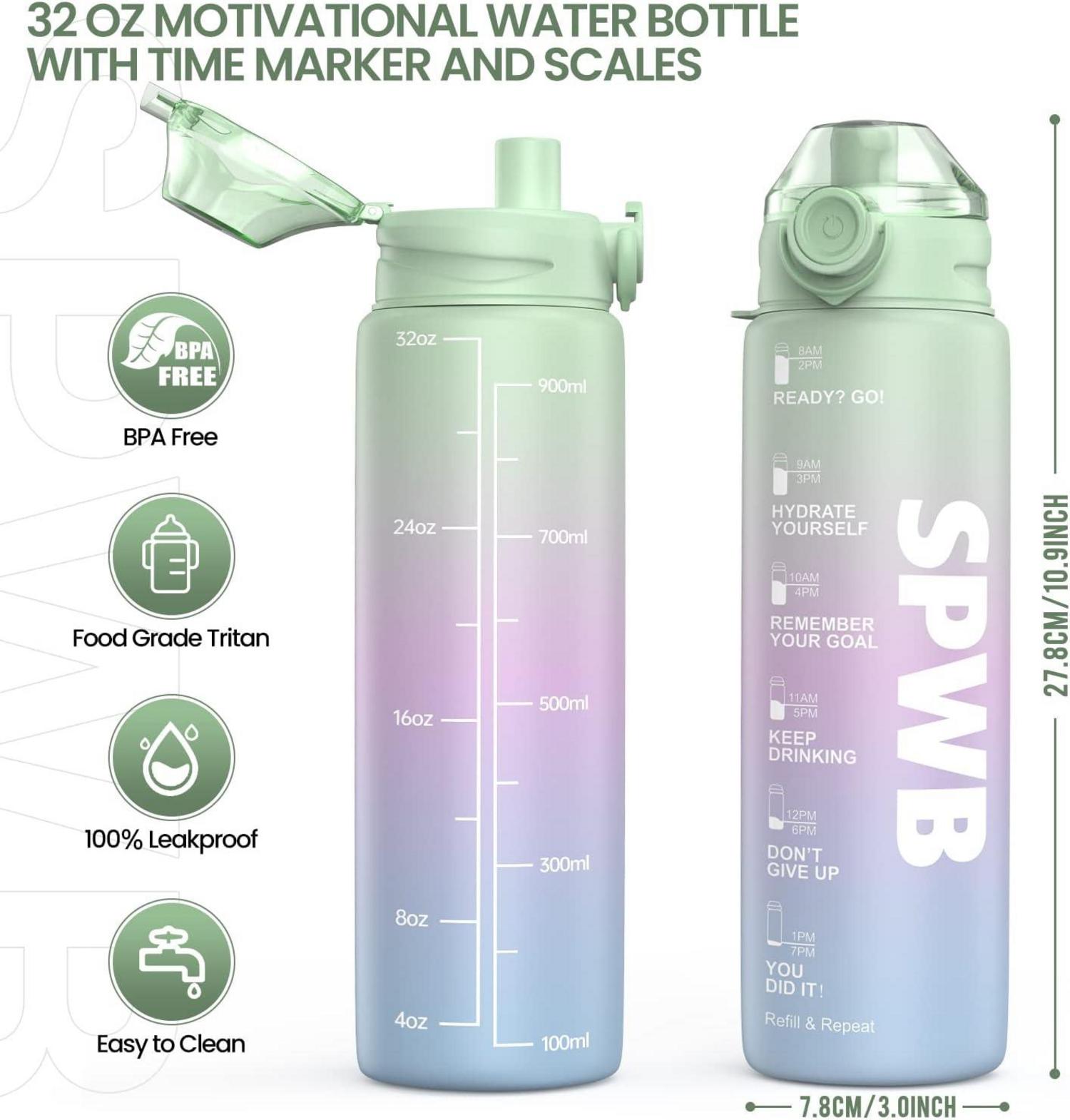 Sport Trinkflasche 1L BPA-frei mit Filter und Zeitmarkierung