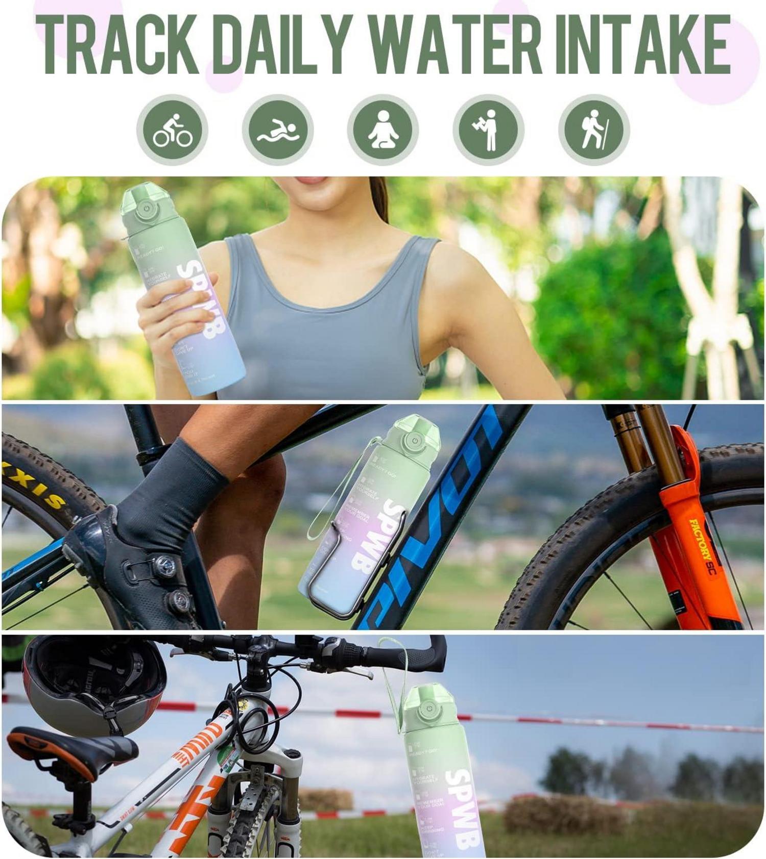 Trinkflasche 1L Sportflasche Auslaufsicher BPA-frei Tritan Filter Zeitmarkierung