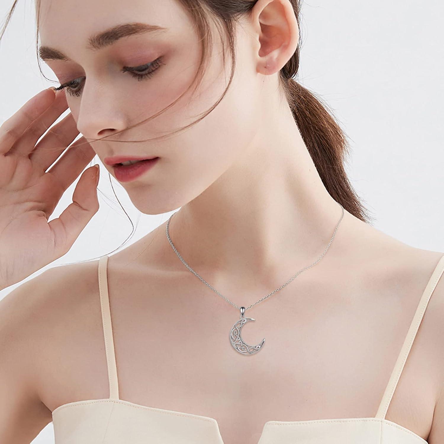 Keltischer Knoten Halskette 925 Sterling Silber Anhänger