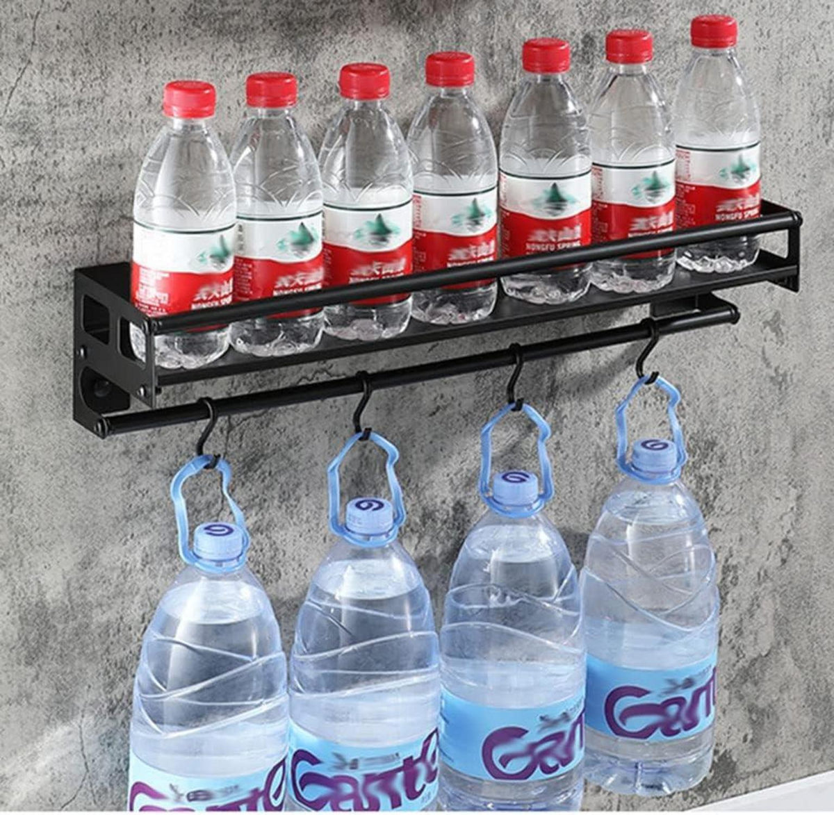 Wandmontierte Hakenleiste für Küchenutensilien mit 8 Haken 40cm