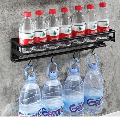 Wandmontierte Hakenleiste für Küchenutensilien mit 8 Haken 40cm
