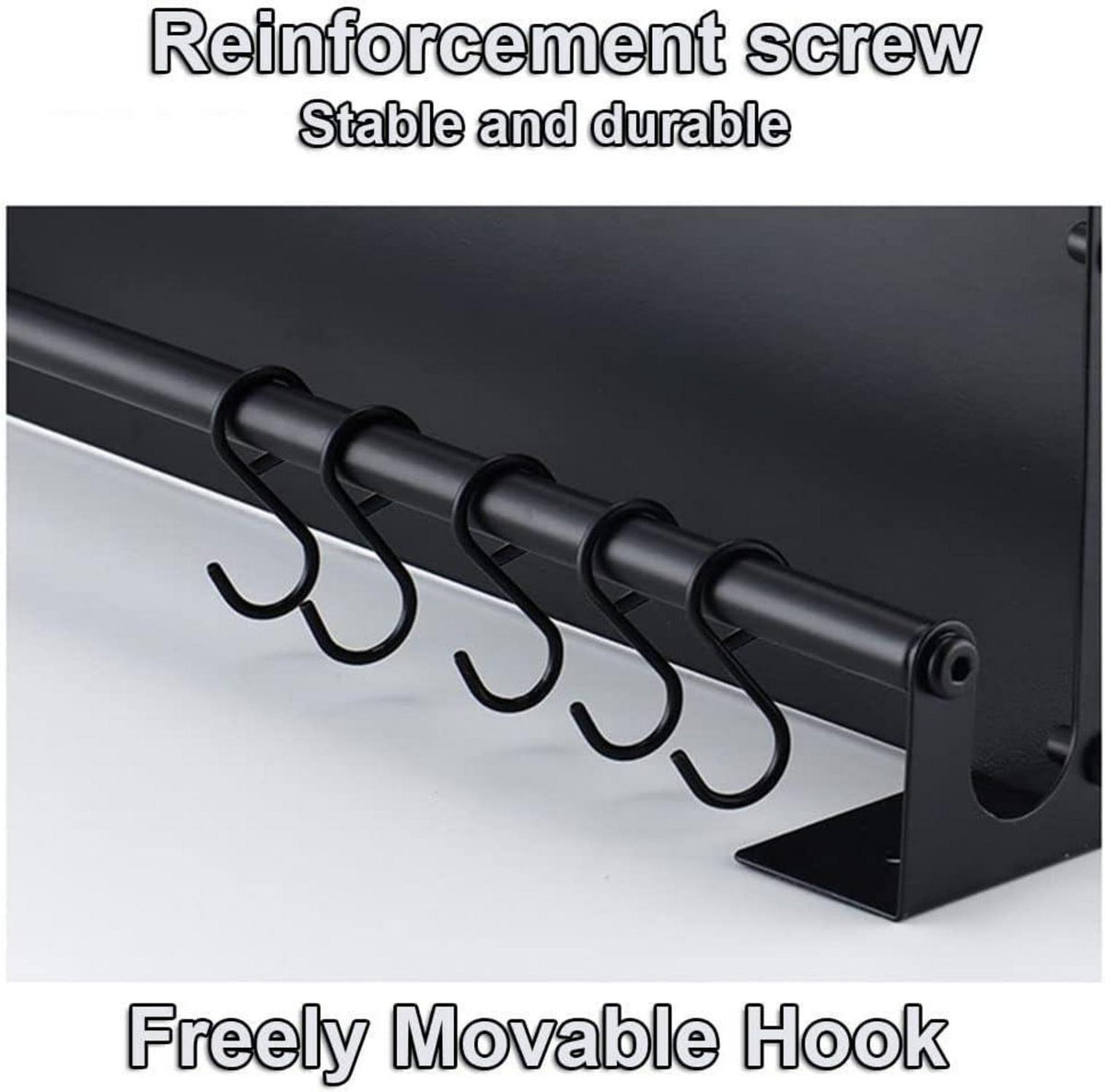 Wandhaken für Küchenutensilien Edelstahl 8 Haken 40cm Organizer