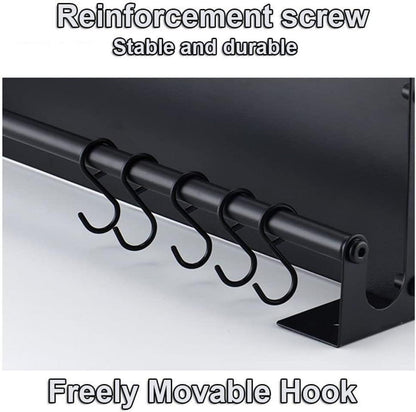 Wandhaken für Küchenutensilien Edelstahl 8 Haken 40cm Organizer