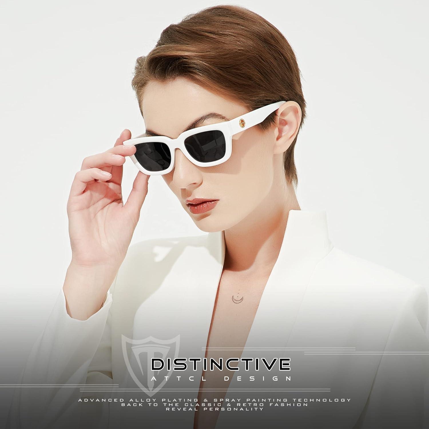 ATTCL Sonnenbrille Damen Polarisierte TR90 Rahmen Rechteckig
