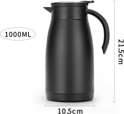 1L Doppelwandige Vakuum Isolierkanne für Kaffee Tee Wasser