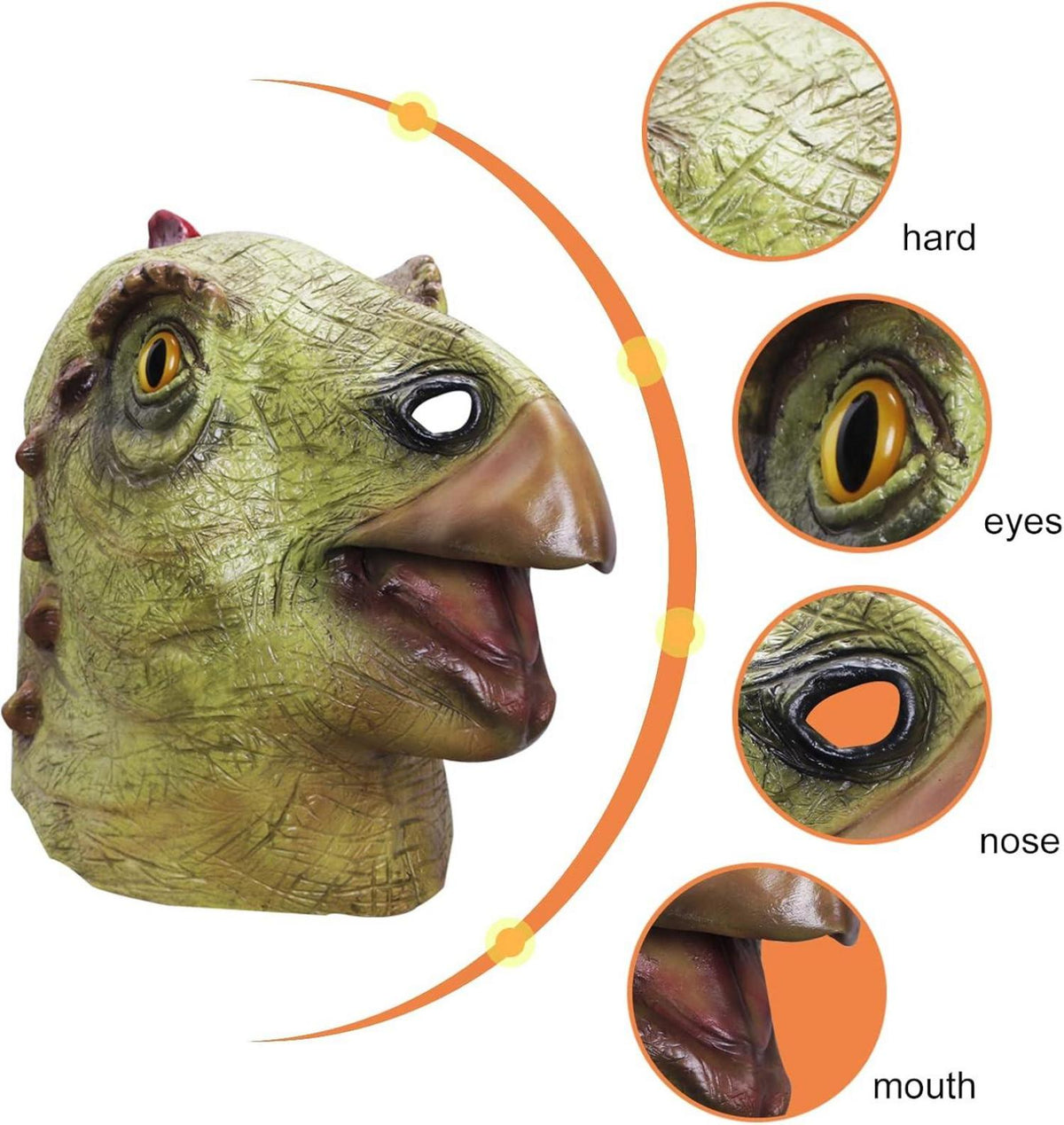 Dinosaurier Maske Latex Realistisch Halloween Cosplay Party Mask Unisex