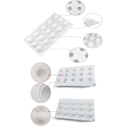 Silikonform Kugel für Schokolade & Trüffel - 15 Löcher