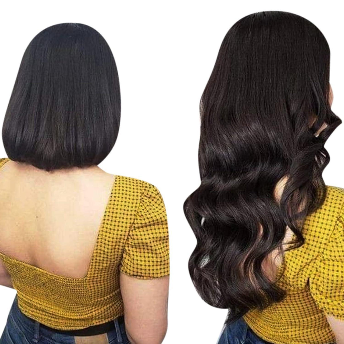 Echthaar Flip Extensions Braun - Unsichtbarer Draht, 45cm