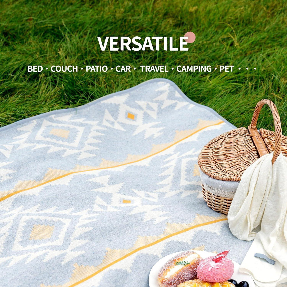 Merinowolldecke – Warm, Weich & Vielseitig – 160x220 cm – Weiß