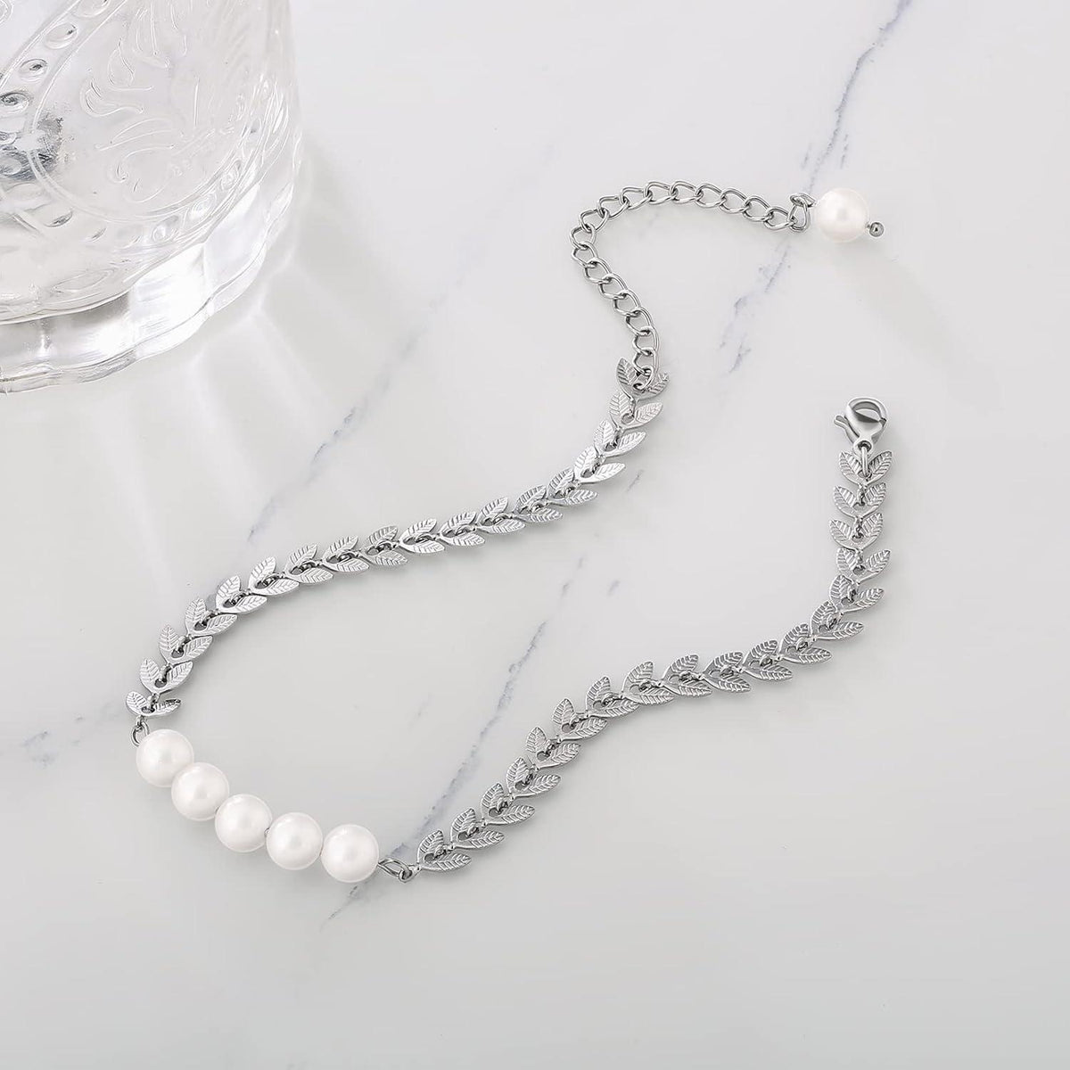 KRKC&CO Damen Fußkettchen mit bunten Zirkonia, vergoldet, mehrreihig, verstellbar, Silber