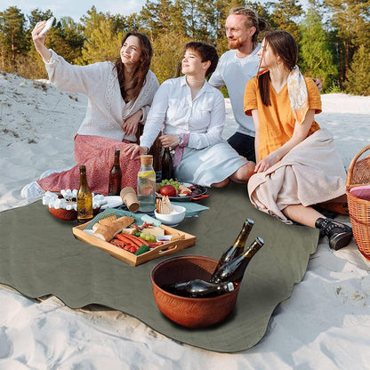 Wasserdichte Fleece Campingdecke – Grau, 145x200 cm