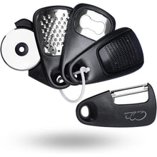 5er-Set Mini Küchenhelfer Schwarz Gemüseschäler Käse