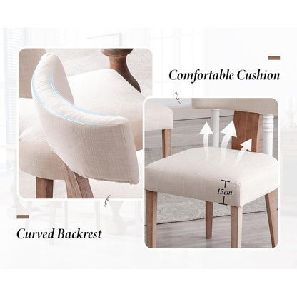Esszimmerstühle 2er Set Leinen Beige – Komfortable Polsterstühle