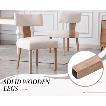 Esszimmerstühle 2er Set Leinen Beige – Komfortable Polsterstühle