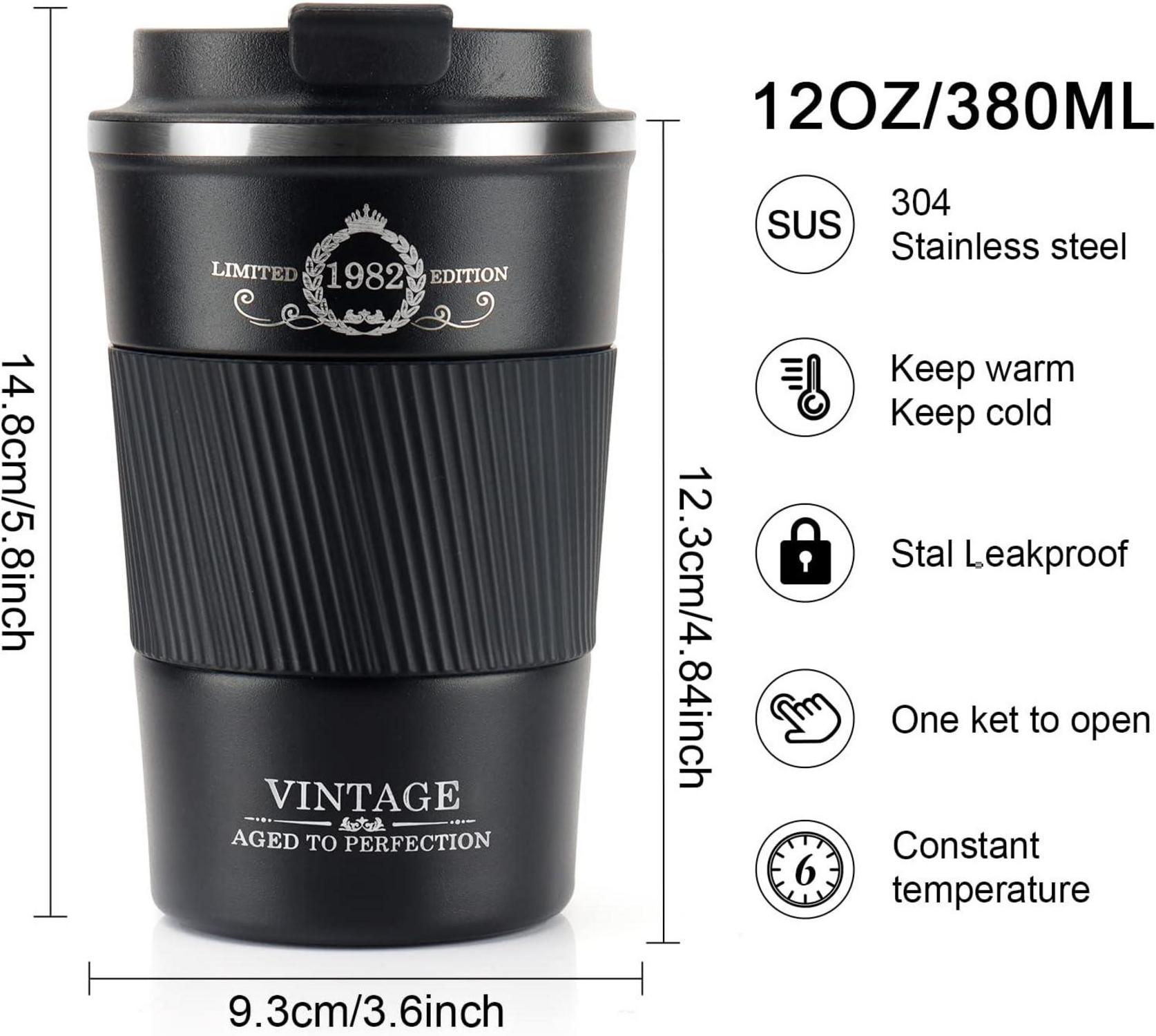 Tlater Kaffeebecher to go 380ml Edelstahl Thermobecher