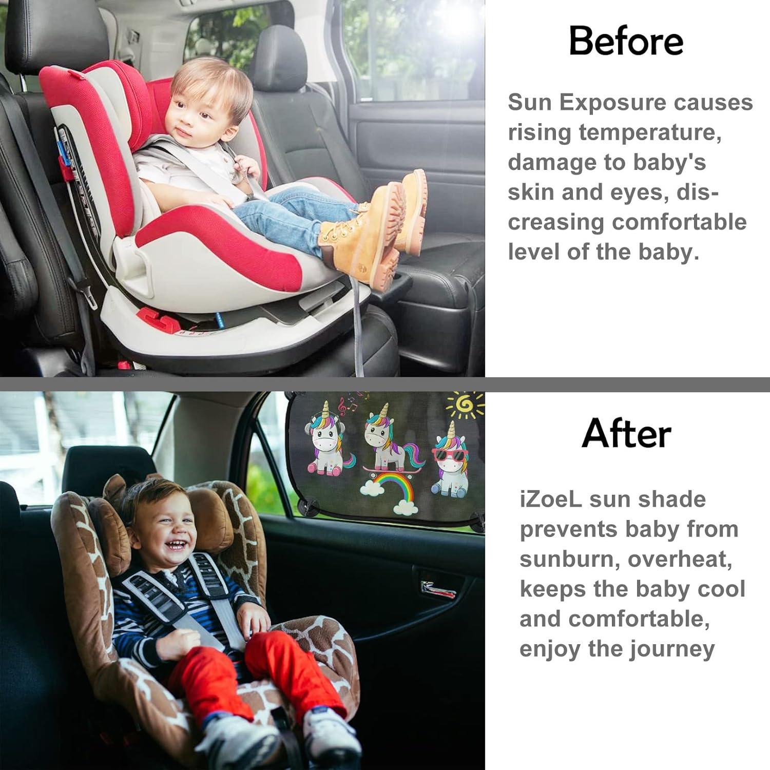 Auto Sonnenschutz Baby Kinder 2er Pack UV Schutz Sonnenblende Saugnapf