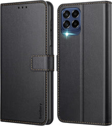 Handyhülle Samsung Galaxy M53 5G Leder Klapphülle Schwarz